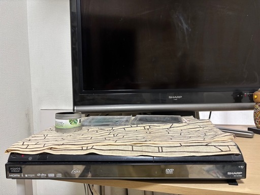 セット】シャープ32㌅テレビ&DVD レコーダー