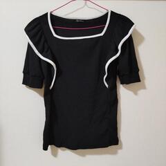 GRL 配色パイピングフリルテレコリブトップス