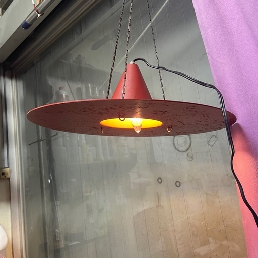 昭和レトロ　レトロポップ　吊り下げペンダントライト　一か月保証付き  【リサイクルショップ道楽屋】