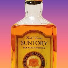 サントリー1級ゴールドクレストブレンド ウイスキー、SUNTORY WHISKY、サントリーウイスキー、レトロウイスキー、の画像