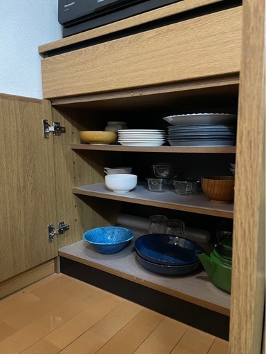 【楽ギフ_包装】 値下げunico キッチンカウンター BANKS W1200【美品】 (nana 食器棚・キッチンカウンター
