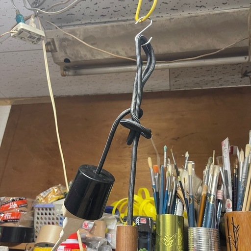 ビンテージ古家具　籐ランタン　ペンダントライト　LED交換済み　一か月保証付き　【リサイクルショップ道楽屋】