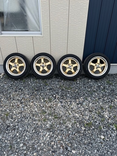 早い者勝ち！新品同様25年製造ダンロップ ルマン5 165/55r15 5本スポークゴールドホイール