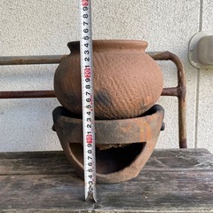 古い水コンロ/素焼き、希少の画像
