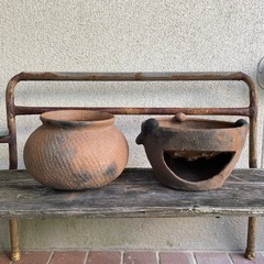 古い水コンロ/素焼き、希少の画像