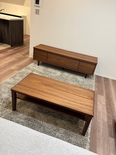 ボーコンセプト ウォールナット リビングテーブル スチールレッグ