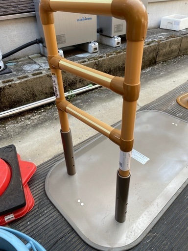 たっちあっぷ 立ち上がり 手すり yazaki イレクター 矢崎化工 プラスチック被覆スチールパイプ 介護　現状品