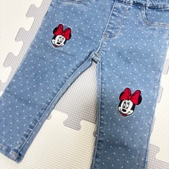 〈87〉ベビー服　H&M　ミニーマウスデニムパンツ　6-9M　75の画像