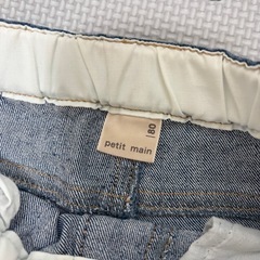 〈88〉ベビー服　petit main　ペイントデニムパンツ　80の画像