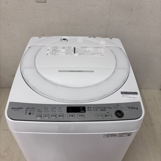  23016  一人暮らし洗濯機 風乾燥 穴なし槽 SHARP 2022年製 7.0kg ◆大阪市内・東大阪市他 6,000円以上ご購