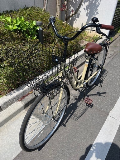 状態良好】DACCARAT PLUS 26インチ 6段変速ギア自転車ベージュ