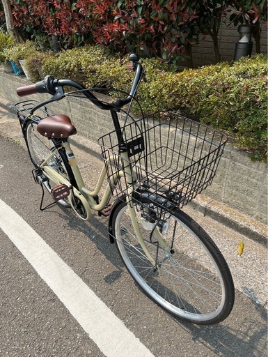 状態良好】DACCARAT PLUS 26インチ 6段変速ギア自転車ベージュ