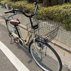 【状態良好】DACCARAT PLUS  26インチ  6段変速ギア自転車　ベージュの画像