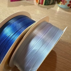 カールリボン2色セットブルー・ライトブルー5mm×100mラッピングリボンの画像