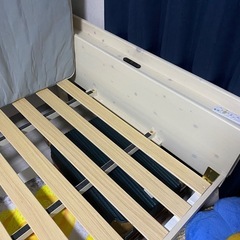 [セミダブル] 宮棚付き すのこベッドフレームセット
の画像