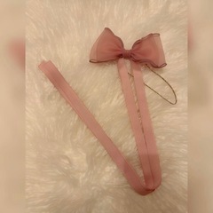 ♡ おまけ付き♪ 《 未使用 / 子ども＆大人ヘアアクセサリー 》vintage qoo リボンネットチュールヘアゴム ♡の画像