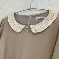 techichiの七部袖麻混ワンピースの画像