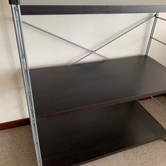 【0円無料】 3段ラック シェルフ ブラウン 棚板 
引き取りの画像