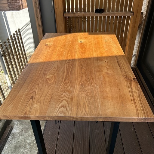 無印良品　無垢オークのダイニングテーブル　アイアンレッグ