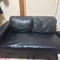 本革ソファ(一部合皮)オットマン付きの画像