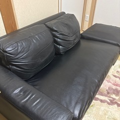 本革ソファ(一部合皮)オットマン付きの画像