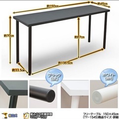 週末安くしました！またまたお値下げ！！！パソコンデスク！フリーテーブル長机　白い作業台　オフィスデスクの画像