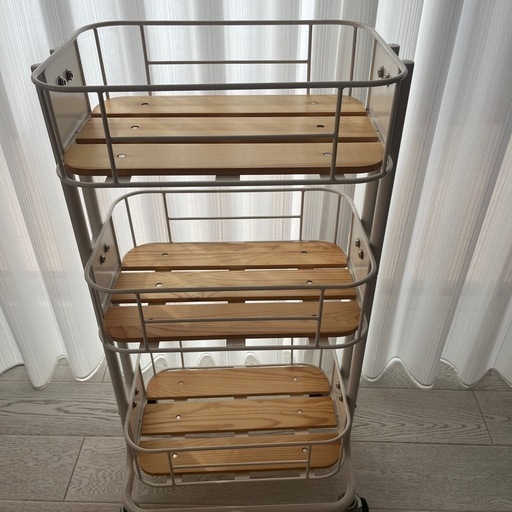 キャスター付き3段ラック　サイドワゴン