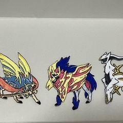 大きめポケモン刺繍シール3個セット✨アルセウス✨ザマゼンタ✨ザシアン刺繍シール　登園バックや、体育着や帽子に✨🧢　　の画像