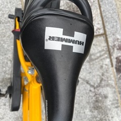 HUMMER 幼児用自転車 イエロー 前カゴ、補助輪付き（希望があればヘルメット付他ページに出品しております。）の画像