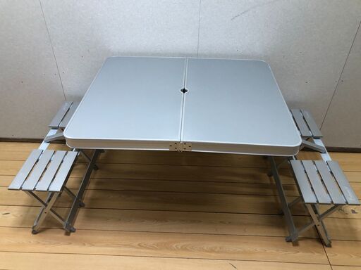 中古 Coleman コールマン アルミ ピクニック テーブル 170-5564 アウトドア レジャー 折り畳み式 キャンプ イベント 【糸島市内 送料無料】250406-2