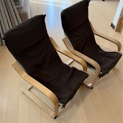 イケア　ポエング　子供用パーソナルチェア　2脚セットの画像