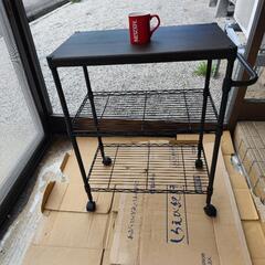木天板ラック3段　ハンドル付き キャスター付きの画像