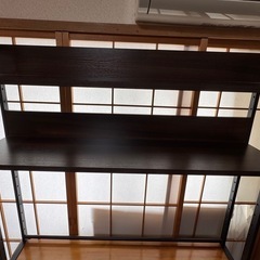 IKEAデスク(ジャンク）＋机上 ラック＋机下ラックセットの画像