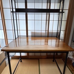 IKEAデスク(ジャンク）＋机上 ラック＋机下ラックセット