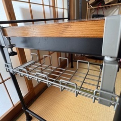 IKEAデスク(ジャンク）＋机上 ラック＋机下ラックセットの画像