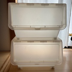 (2個まとめて優先)クリア　収納ボックス　スタッキング可能　