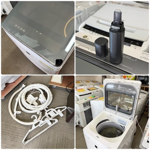 【超美品‼️】シャープ 2019年製 11.0/6.0kg縦型洗濯乾燥機 洗濯機 ヒーター乾燥 ガラストップ プラズマクラスター 超音