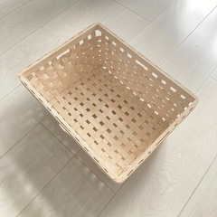 IKEA  木製バスケット ホワイト カゴ