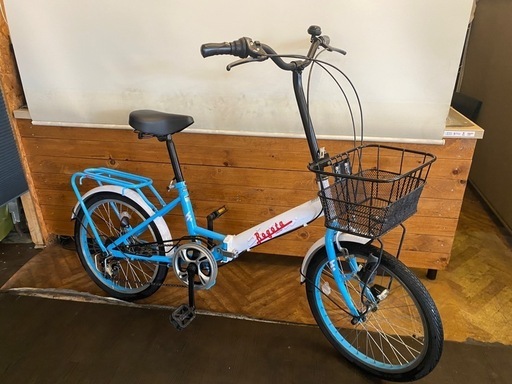 【防犯登録料無料！】20インチ折りたたみ自転車　カゴ付き