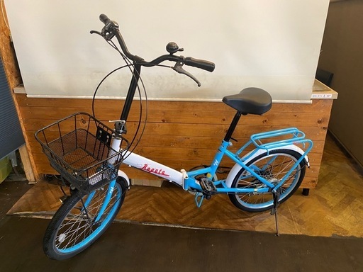 【防犯登録料無料！】20インチ折りたたみ自転車　カゴ付き