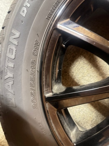 PREO 16インチ 中古タイヤホイール4本セット 205/55R16 ステップワゴン アコードワゴン対応 ブラック ナット＆CAP付