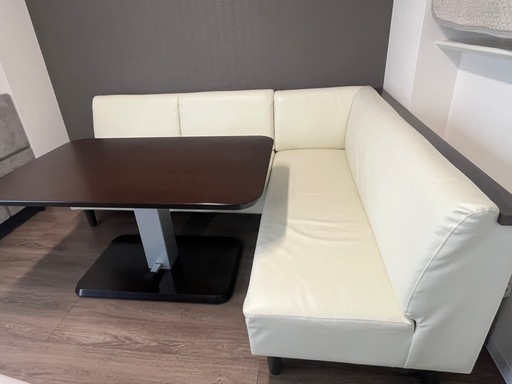 昇降テーブル ダイニング ソファ L字型