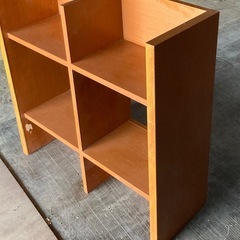 【汚れあり】天然木オープンラック　飾り棚　収納棚の画像