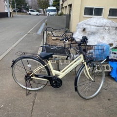 　お話し中　27インチ　クリーム色自転車