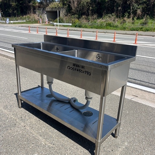 ☆中古品  タニコー2槽シンク  1200×450×791  厨房用品  ☆