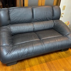 カリモク家具　ソファ　2人掛け　レザー