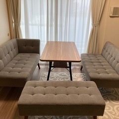 ソファーダイニング4点セット 
