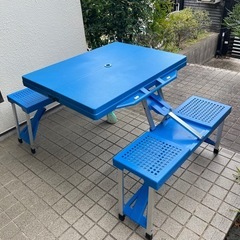 ピクニックテーブル　テーブルイス一体型　