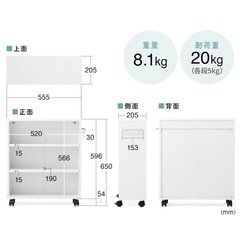 ☆美品☆-木製ブラウン本棚 3段　キャスター付きの画像