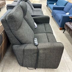 ★ジモティ割あり★  2人掛けソファー 黒 H97×D80×W133.5 クリーニング済み TJ11323の画像